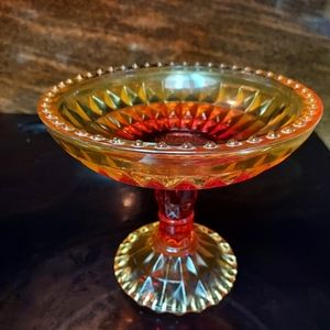 Amberina Glass Candy Dish